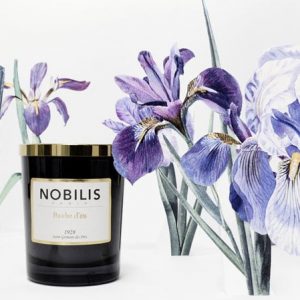 Nobilis Duftkerze Poudre d’Iris Iris-Puder & Veilchen Kerze Duft Candle Schwarz Gold Blumen