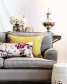 Kissen Pink Gelb Sofa Wohnung