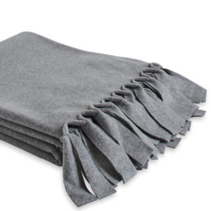 Luiz Loop Grey Melange Decke Fleecedecke Tagesdecke graue Decke weich warm Decke mit Fransen