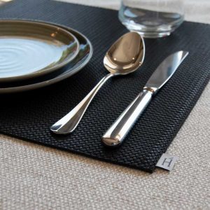 Hoaté Tischset Schwarz Tisch decken Tischgedeck hochwertiges Ledertischset