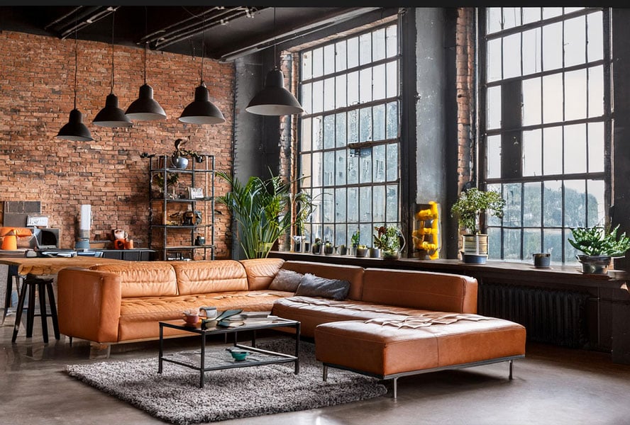 industrial stil einrichtung wohnzimmer