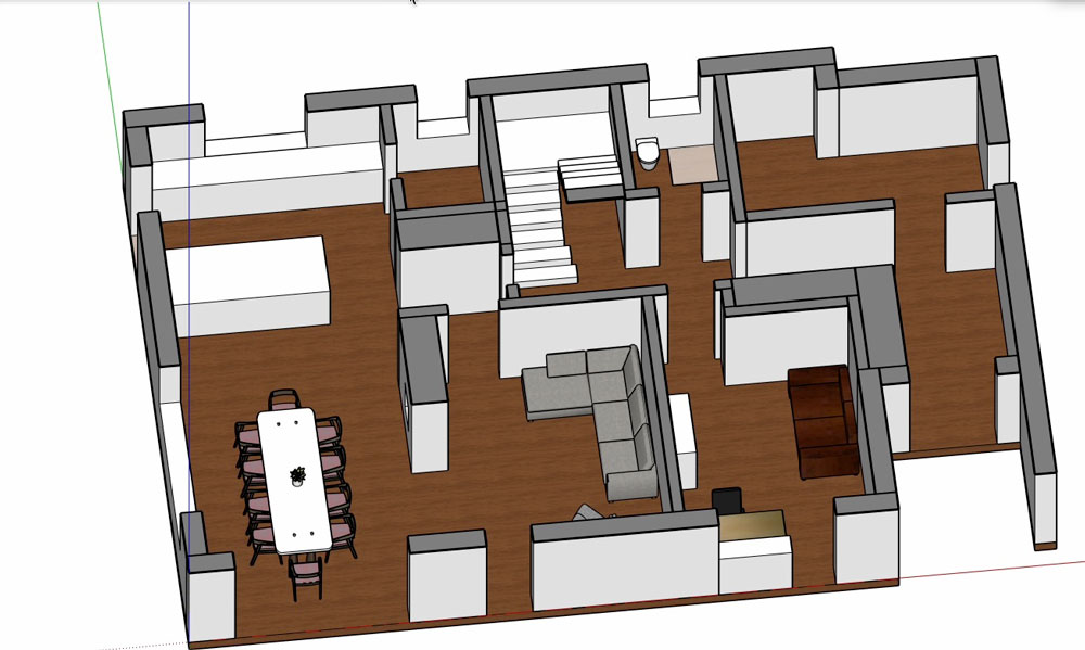 Treppe-nachher Einfamilienhaus mit Grundriss U Treppe