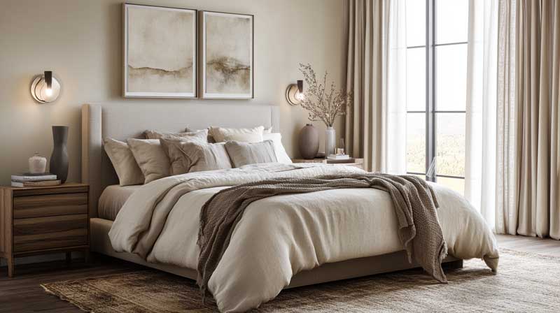 einrichtgung im contemporary stil schlazimmer taupe