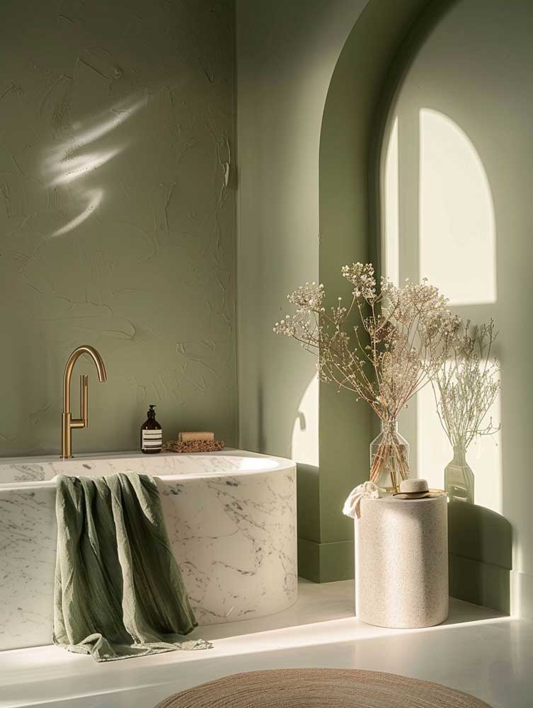 Fugenlos-1 Badezimmer Ideen salbei Wände marmor wanne