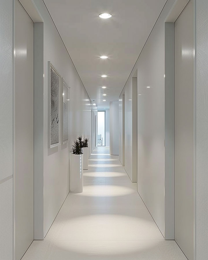 Lichtplanung-Flur-4 Flasche Lichtplanung mit deceknstrahlern flur weiss