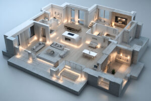 a floor plan of a house with light concept