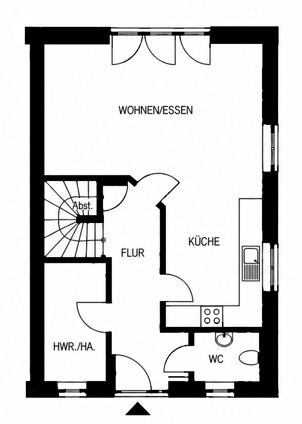 Grundriss-Check Beispiel: Erdgeschoss vorher, Grundriss wie er zum Check kam